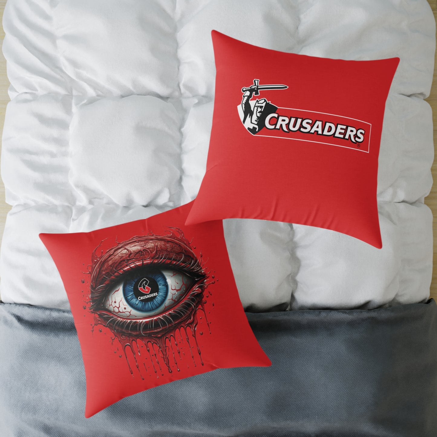 Square Poly Canvas Pillow - red