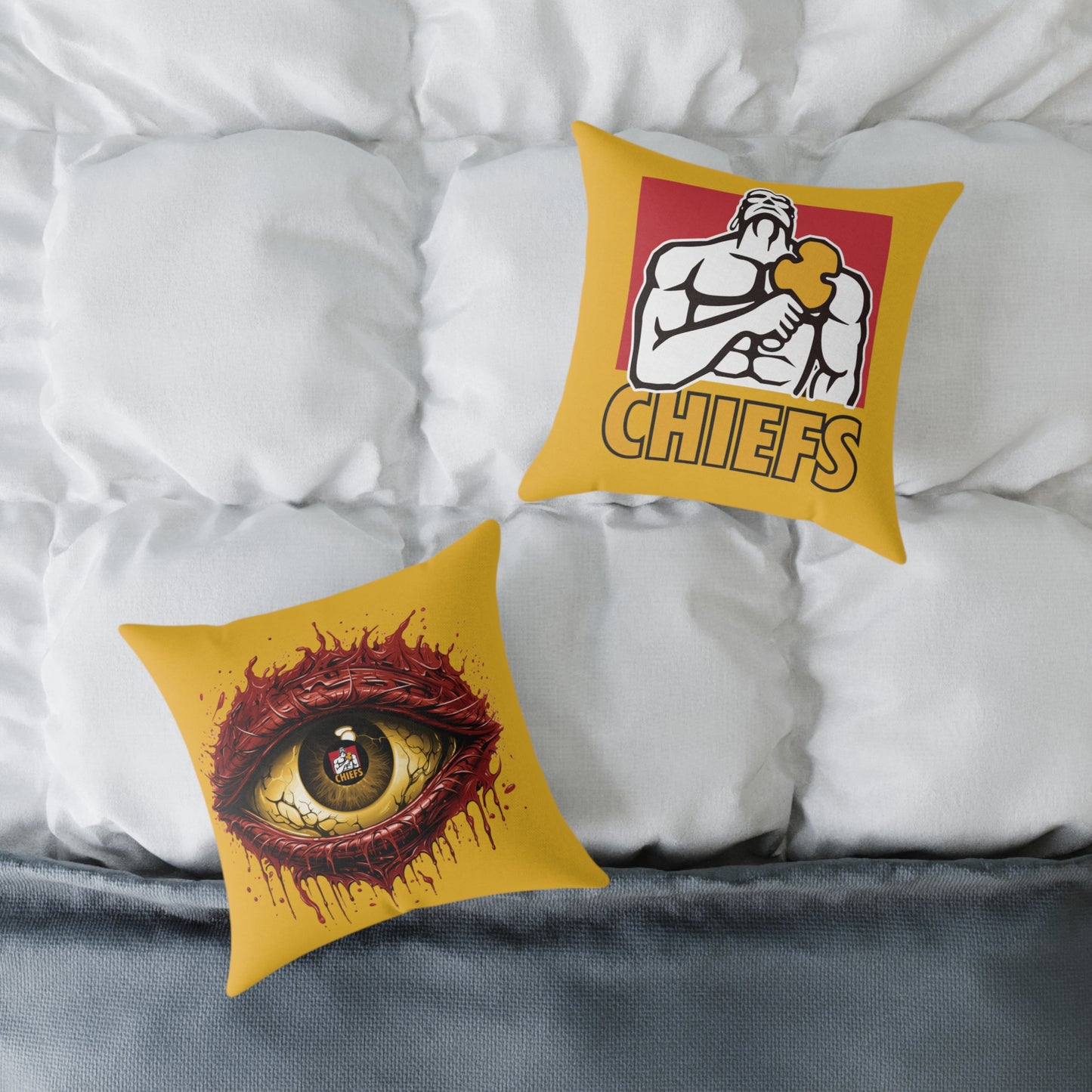 Square Poly Canvas Pillow - yellow