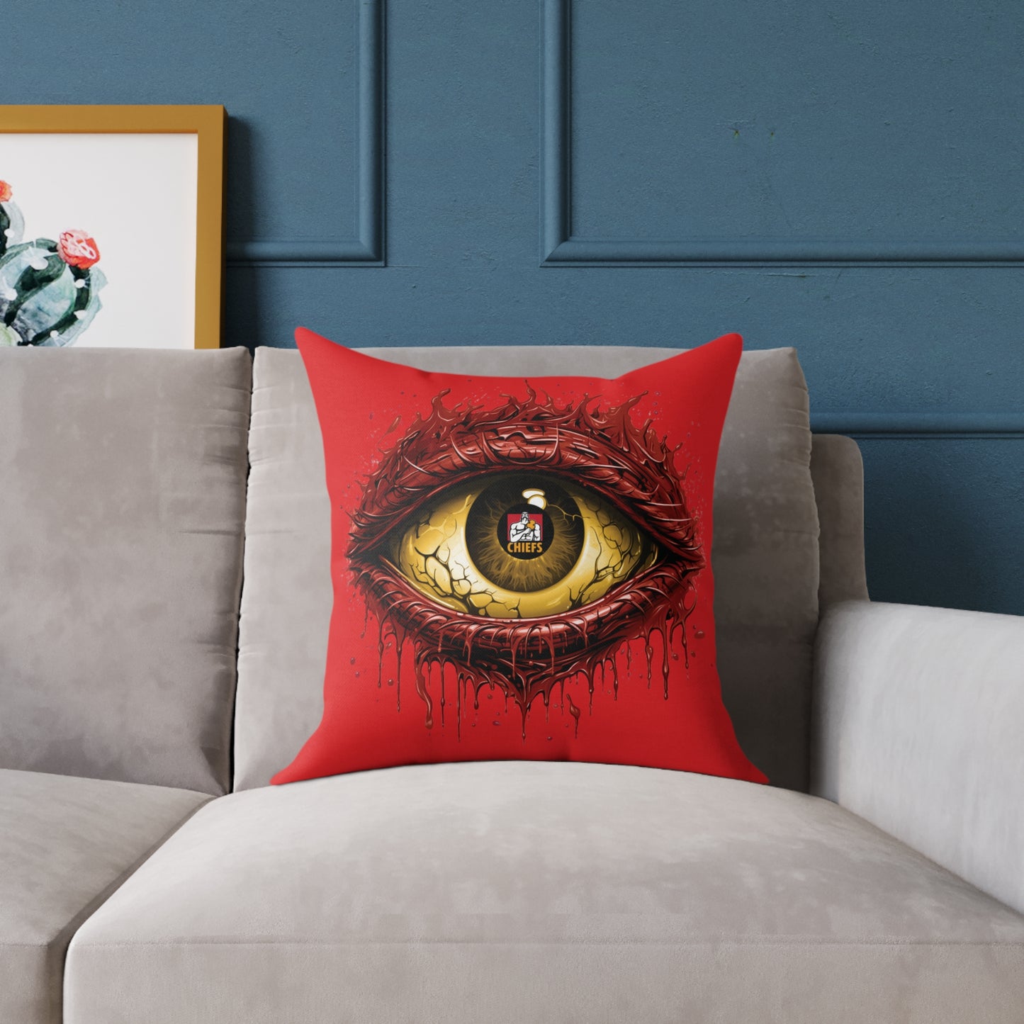 Square Poly Canvas Pillow - red