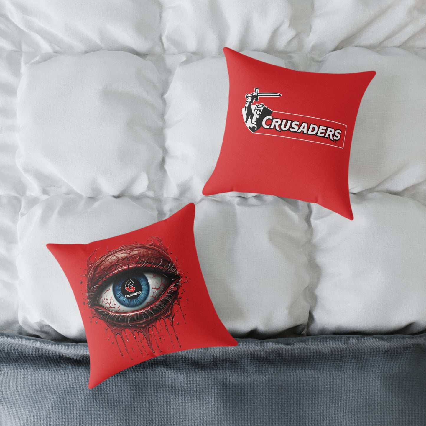 Square Poly Canvas Pillow - red
