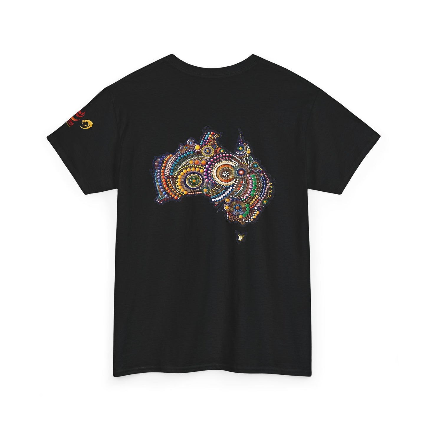 Sport-Inspired Unisex Heavy Cotton Tee with Lions Rugby Tour 2025 & Indigenous Australian Art (Made In-house)