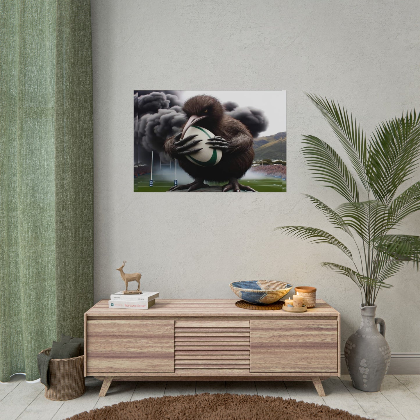 Rugby Kiwi Rolled Poster 900 x 600mm