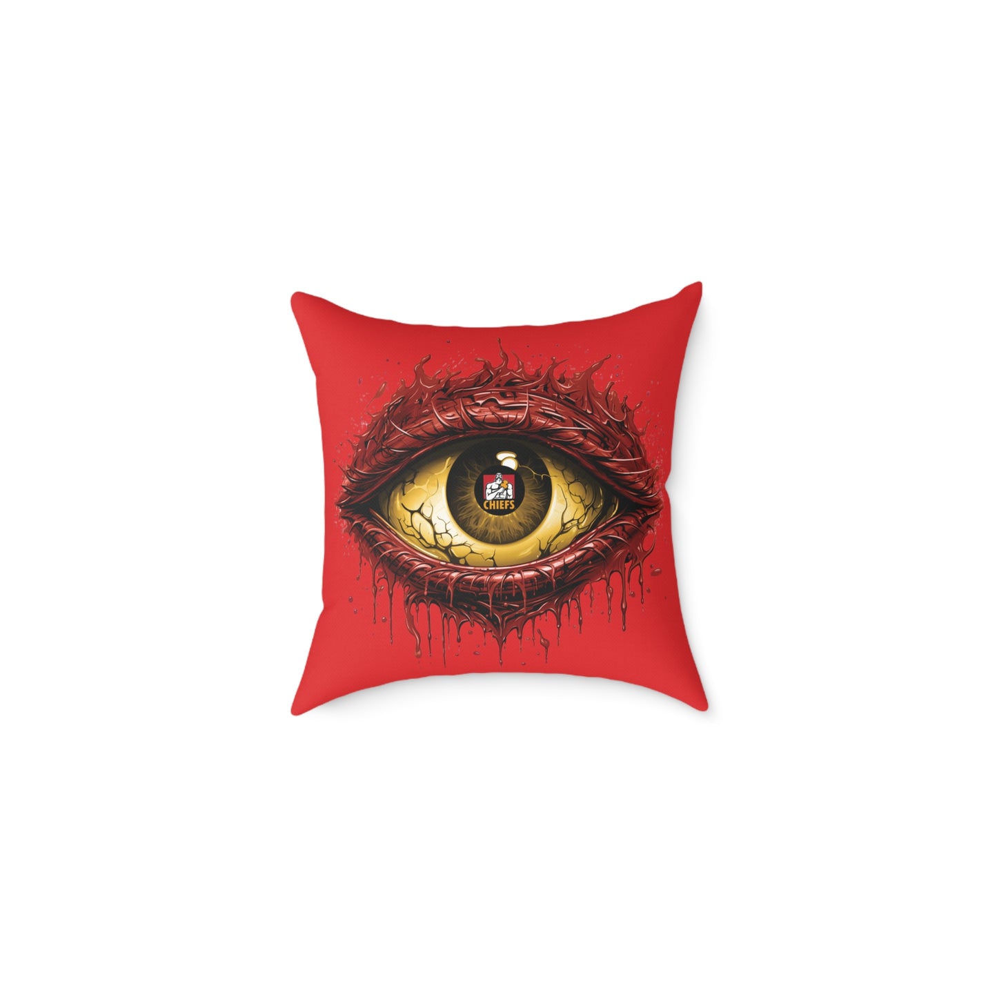 Square Poly Canvas Pillow - red