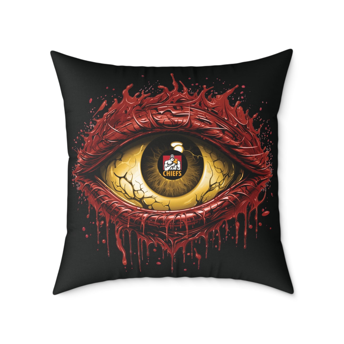 Square Poly Canvas Pillow - black