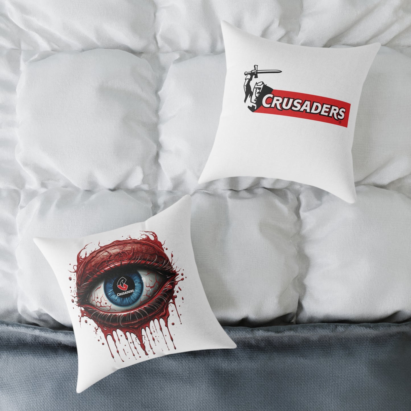 Square Poly Canvas Pillow - white