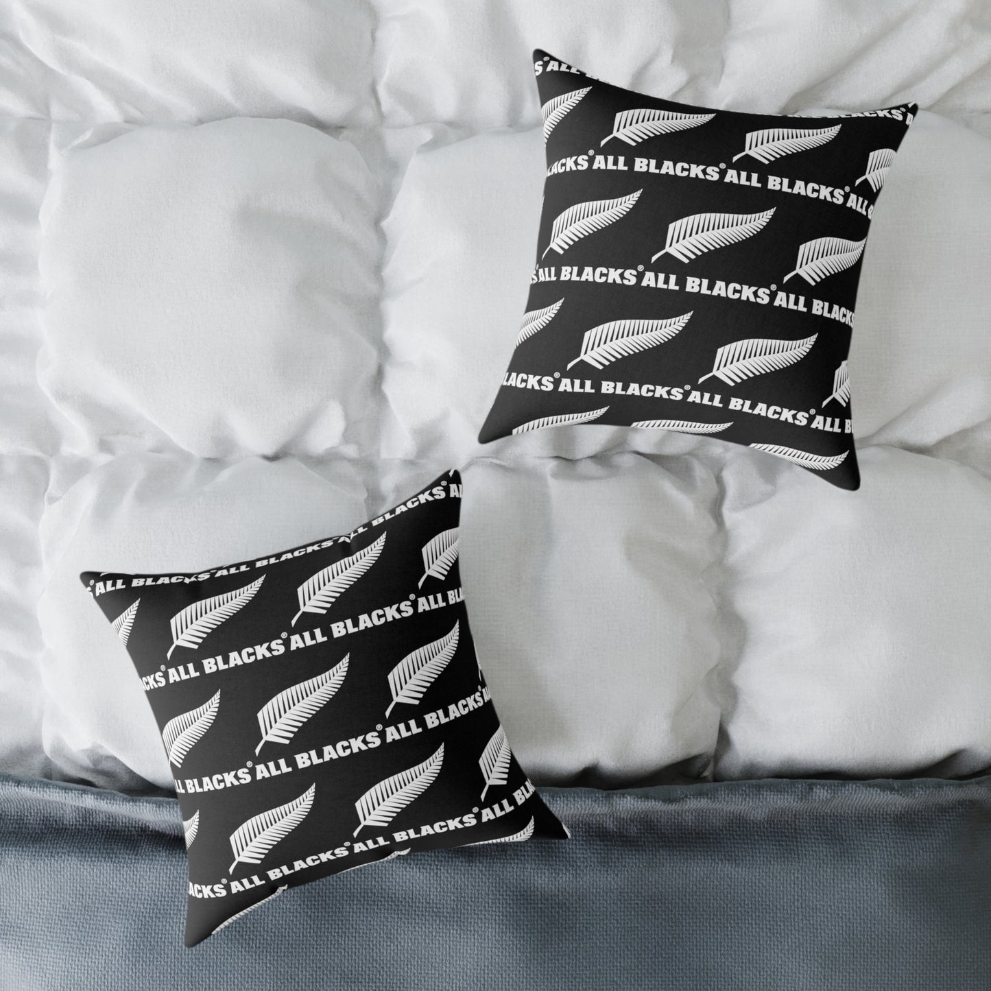 All Blacks Black Square Poly Canvas Pillow