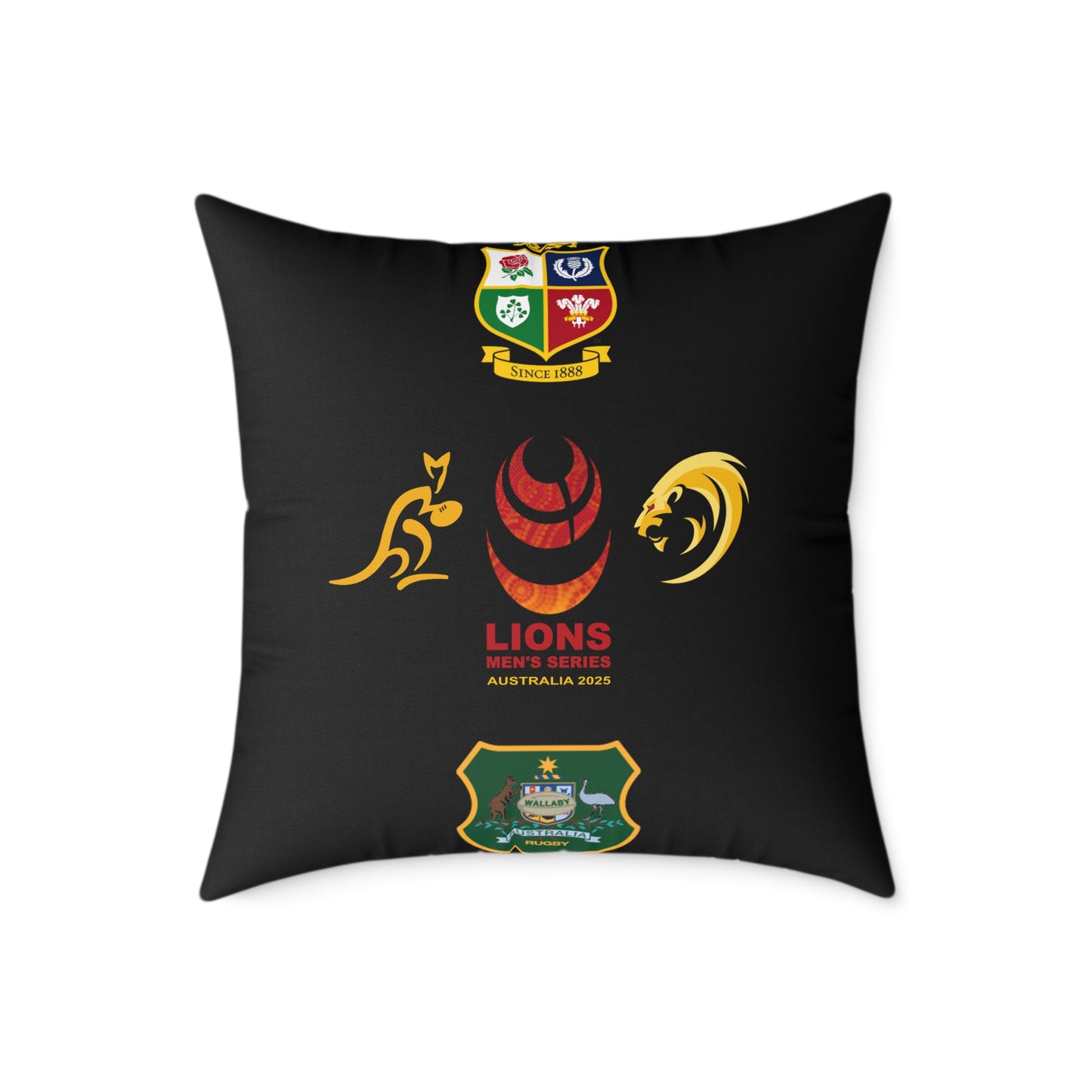 Lions Rugby Tour 2025 Collection - Square Poly Canvas Pillow