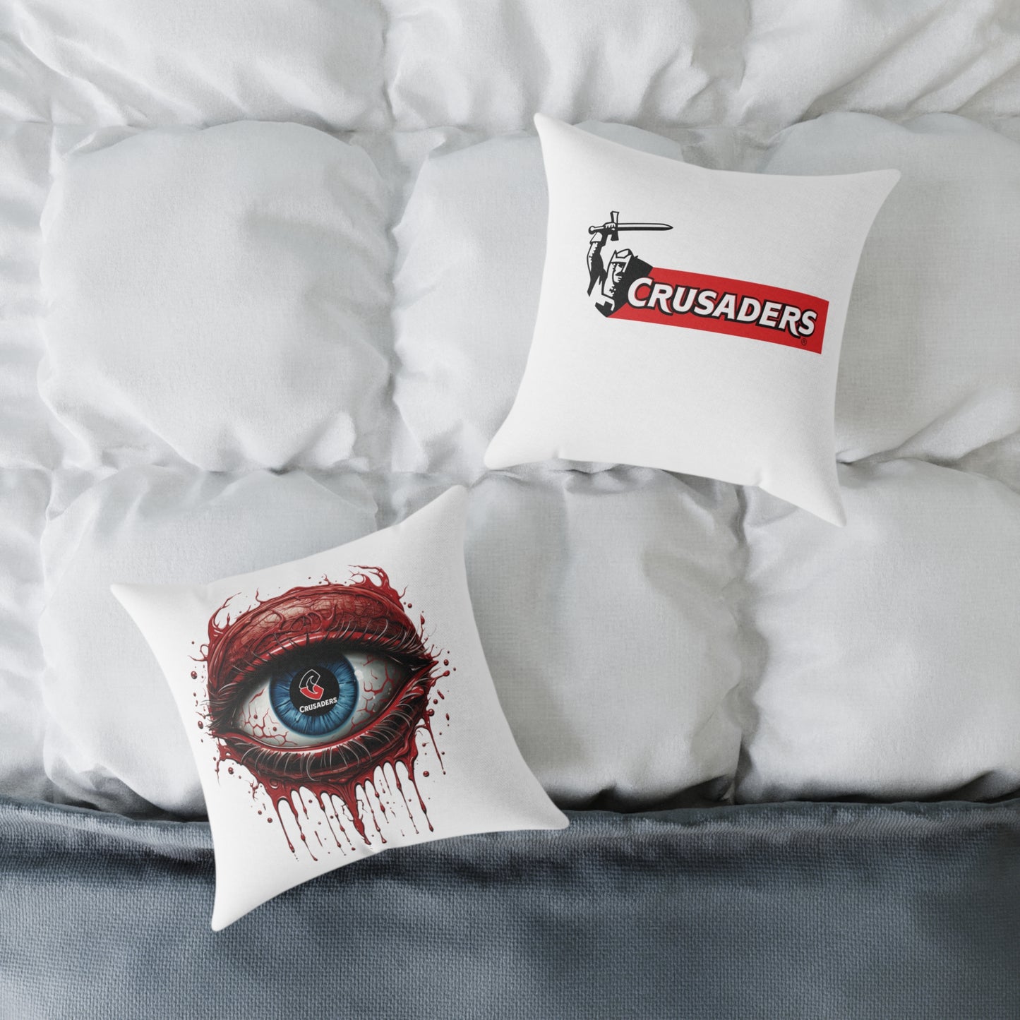 Square Poly Canvas Pillow - white