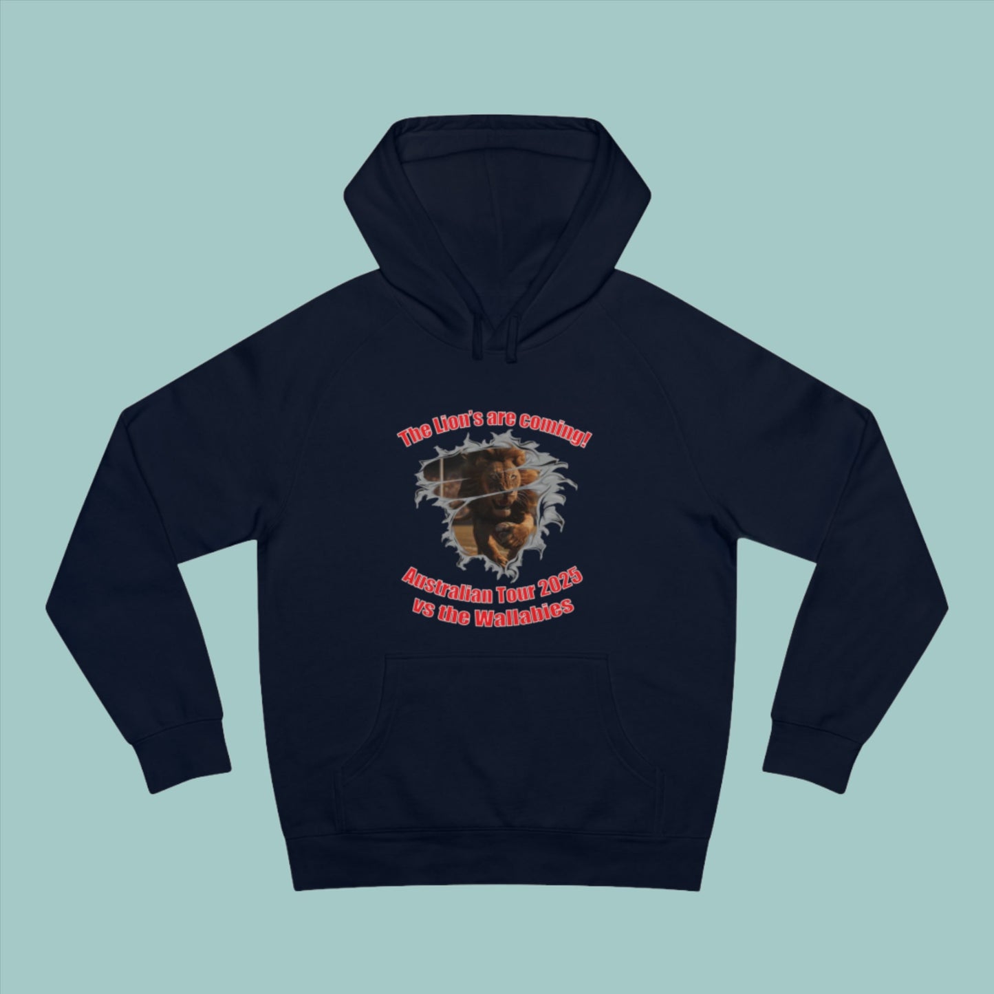 'The Lions are coming' High Quality Unisex Supply Hoodie (available in a range of dark colours)