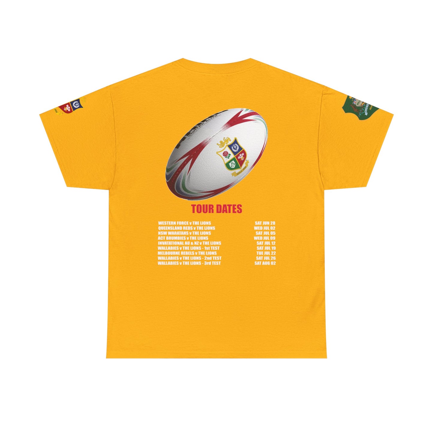 Lions Rugby Tour inspired Tee - Unisex Heavy Cotton T-Shirt - Design 2 (UK Distributor)