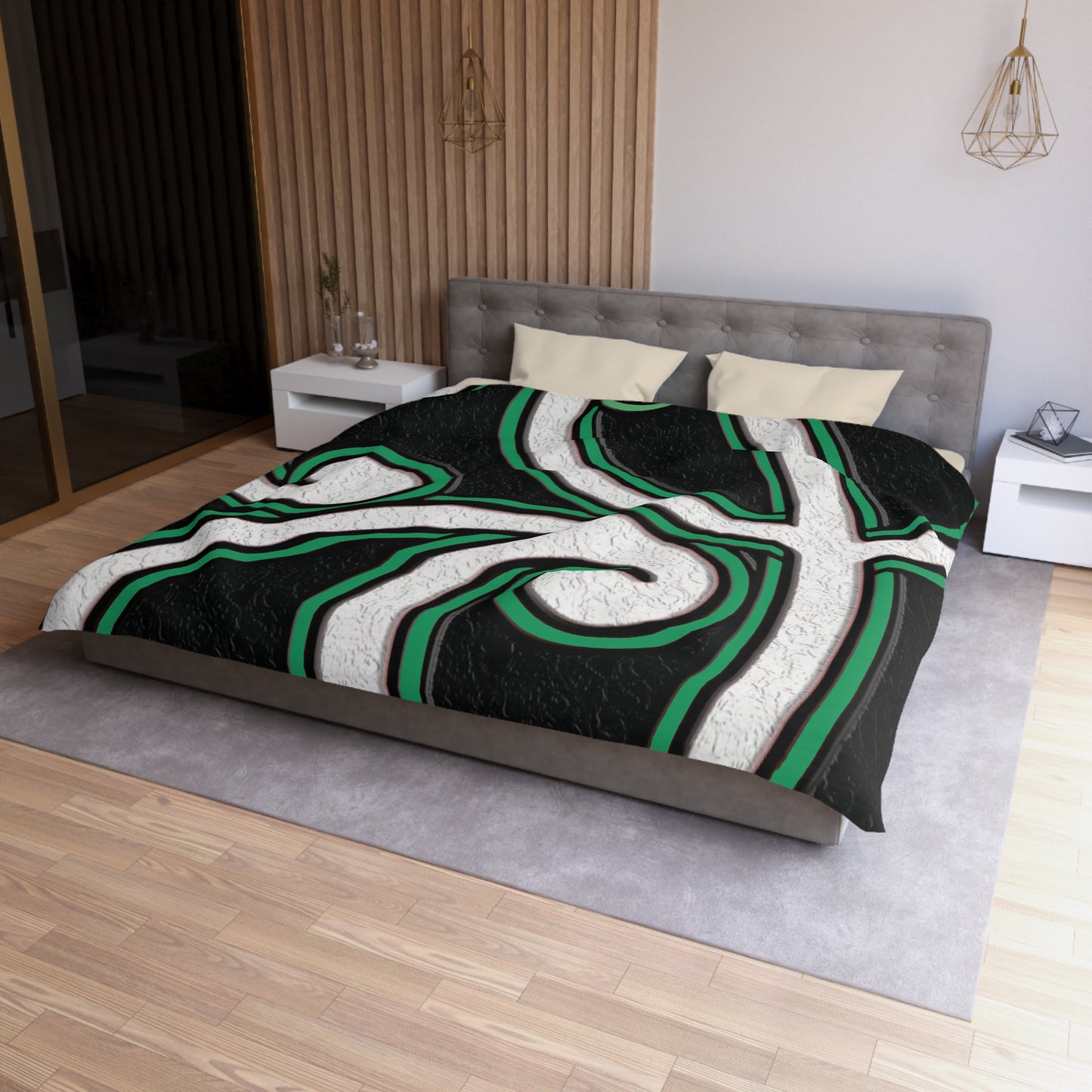 Maori Jade Koru Inspired Microfiber Duvet Cover