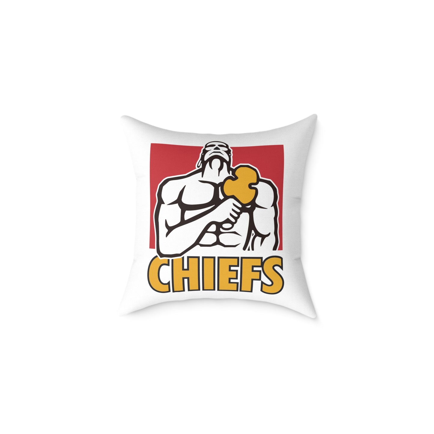 Square Poly Canvas Pillow - white