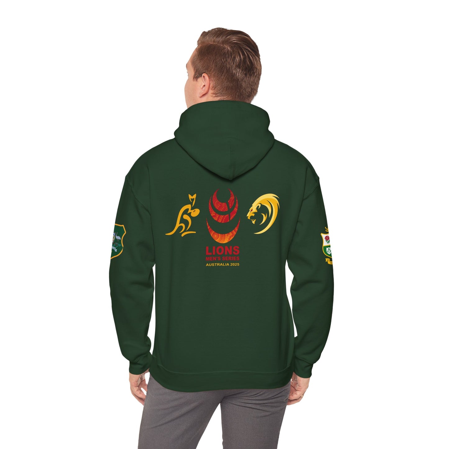 Sports-Inspired Unisex Heavy Blend™ Hooded Sweatshirt - 2025 Lions in Australia Rugby Tour Design
