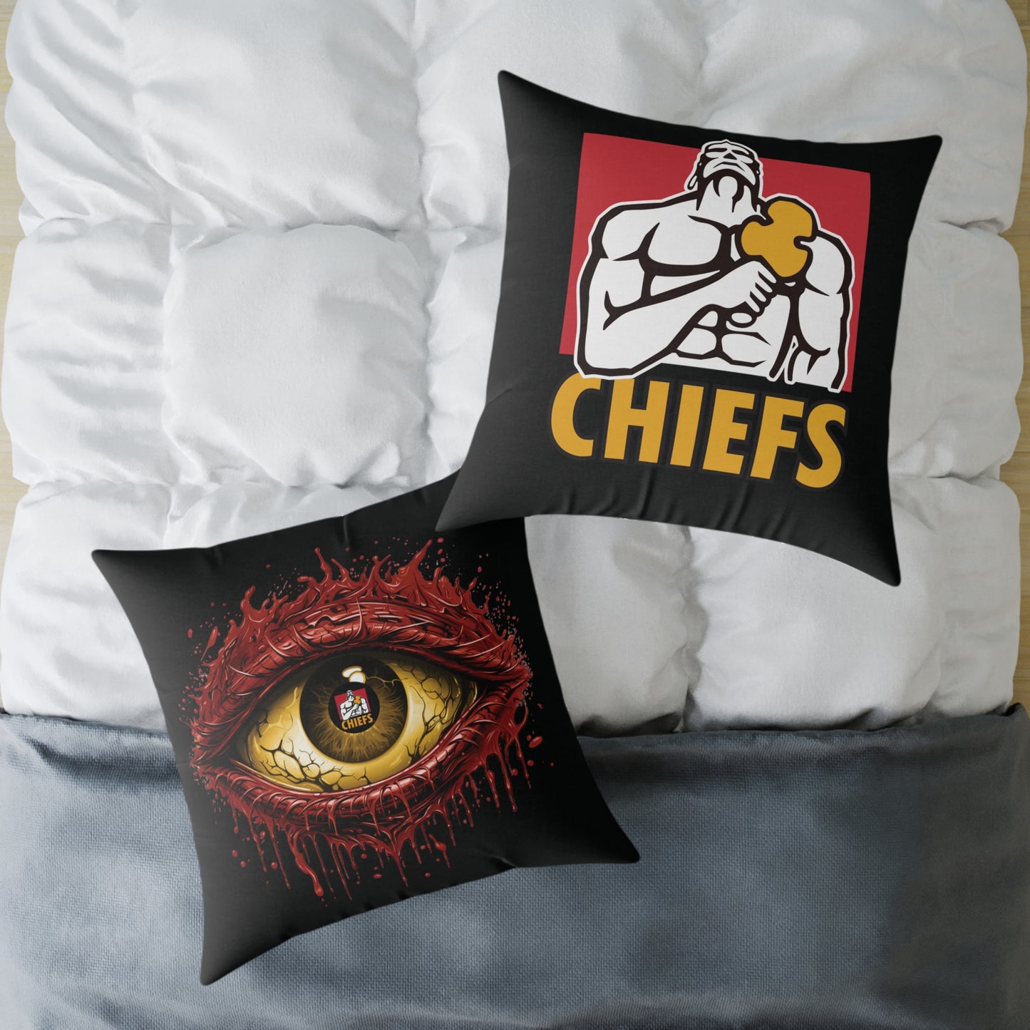 Square Poly Canvas Pillow - black