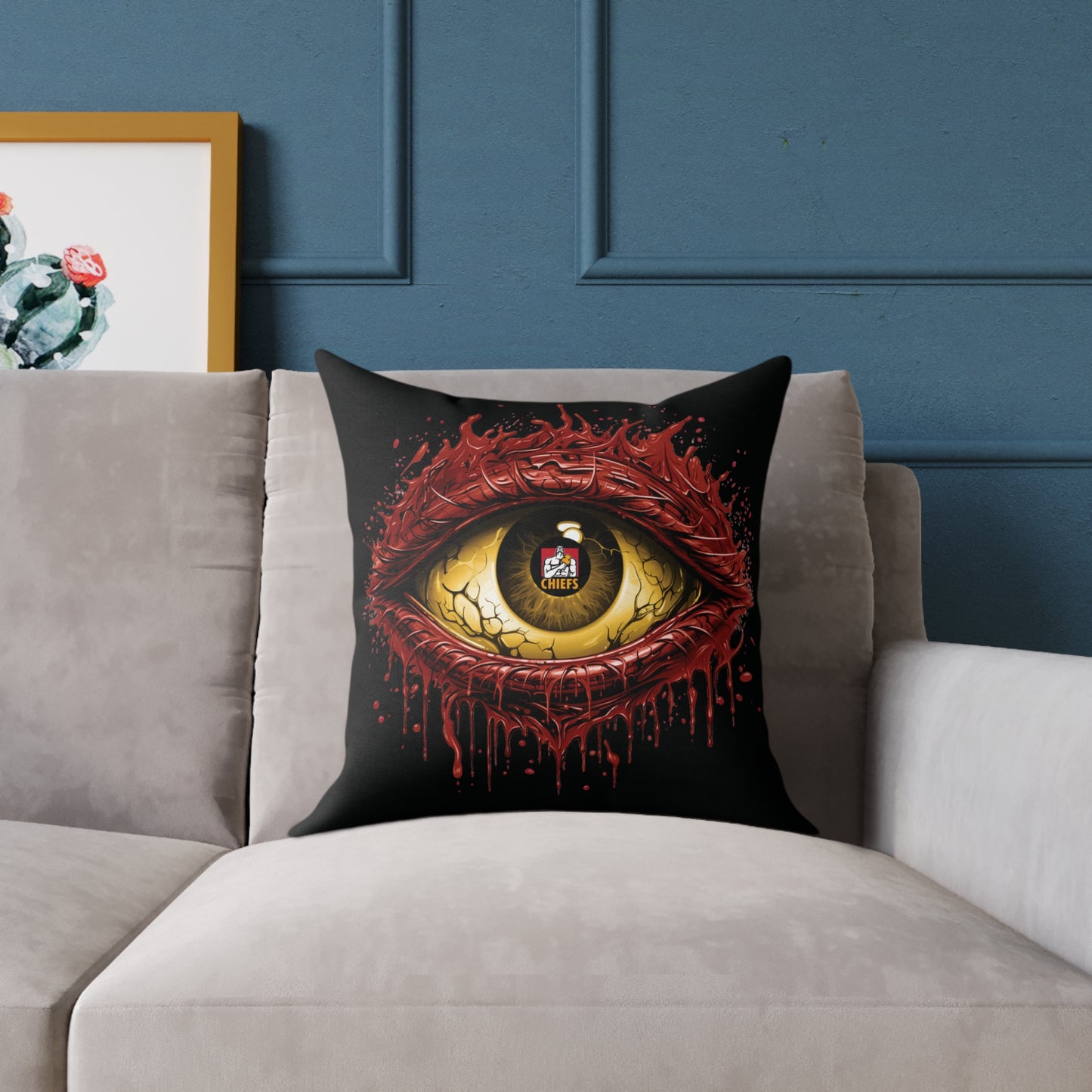 Square Poly Canvas Pillow - black