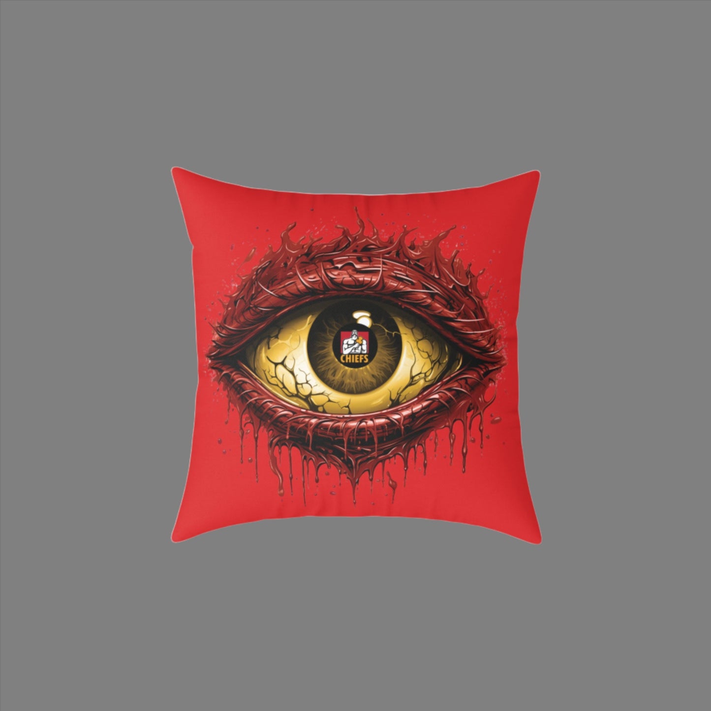 Square Poly Canvas Pillow - red