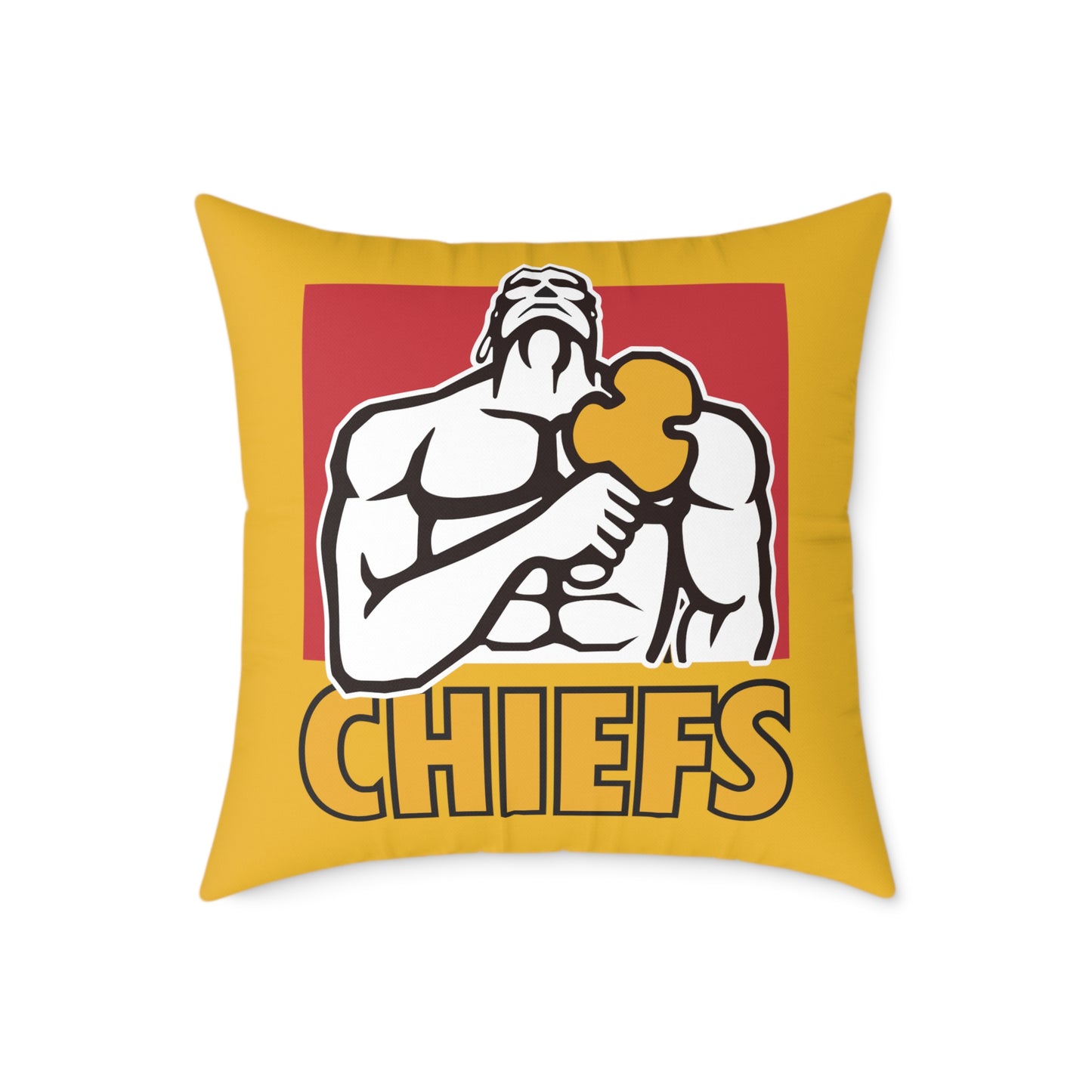 Square Poly Canvas Pillow - yellow
