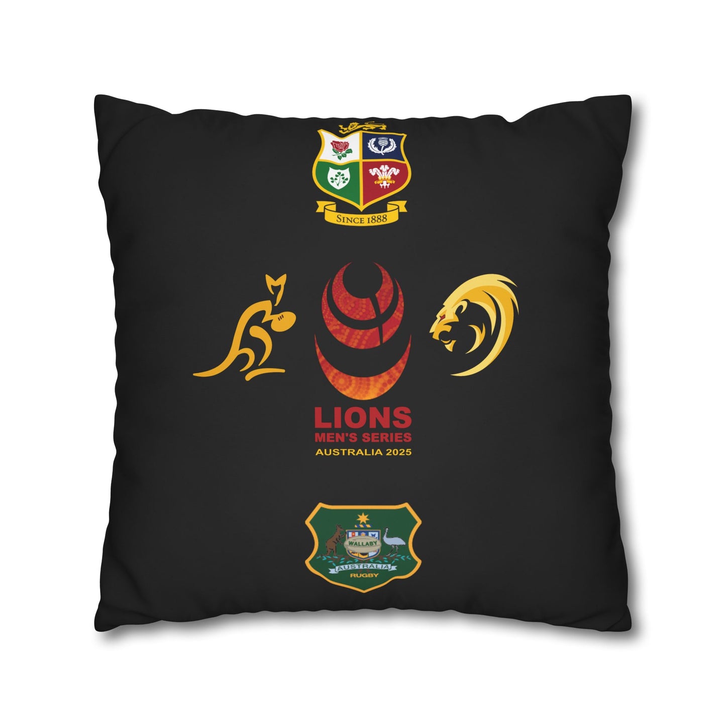 Lions Rugby Tour 2025 Collection - Square Poly Canvas Pillowcase