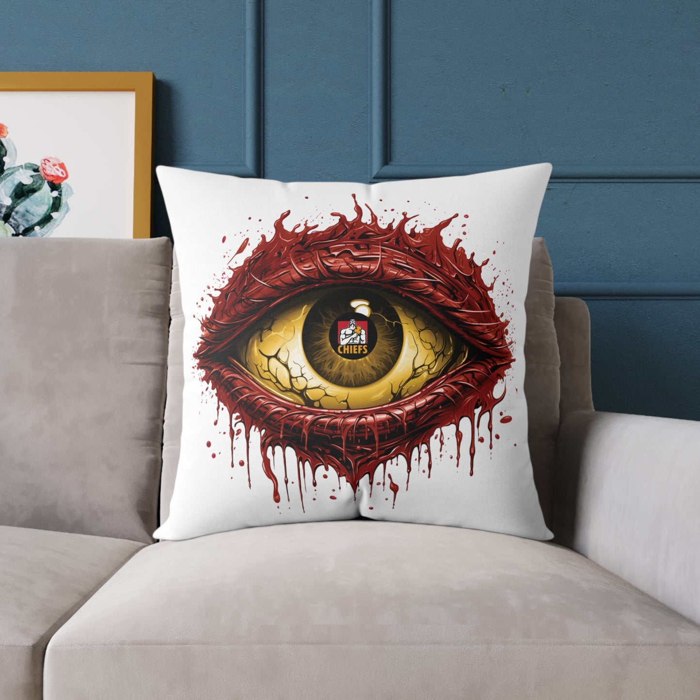 Square Poly Canvas Pillow - white