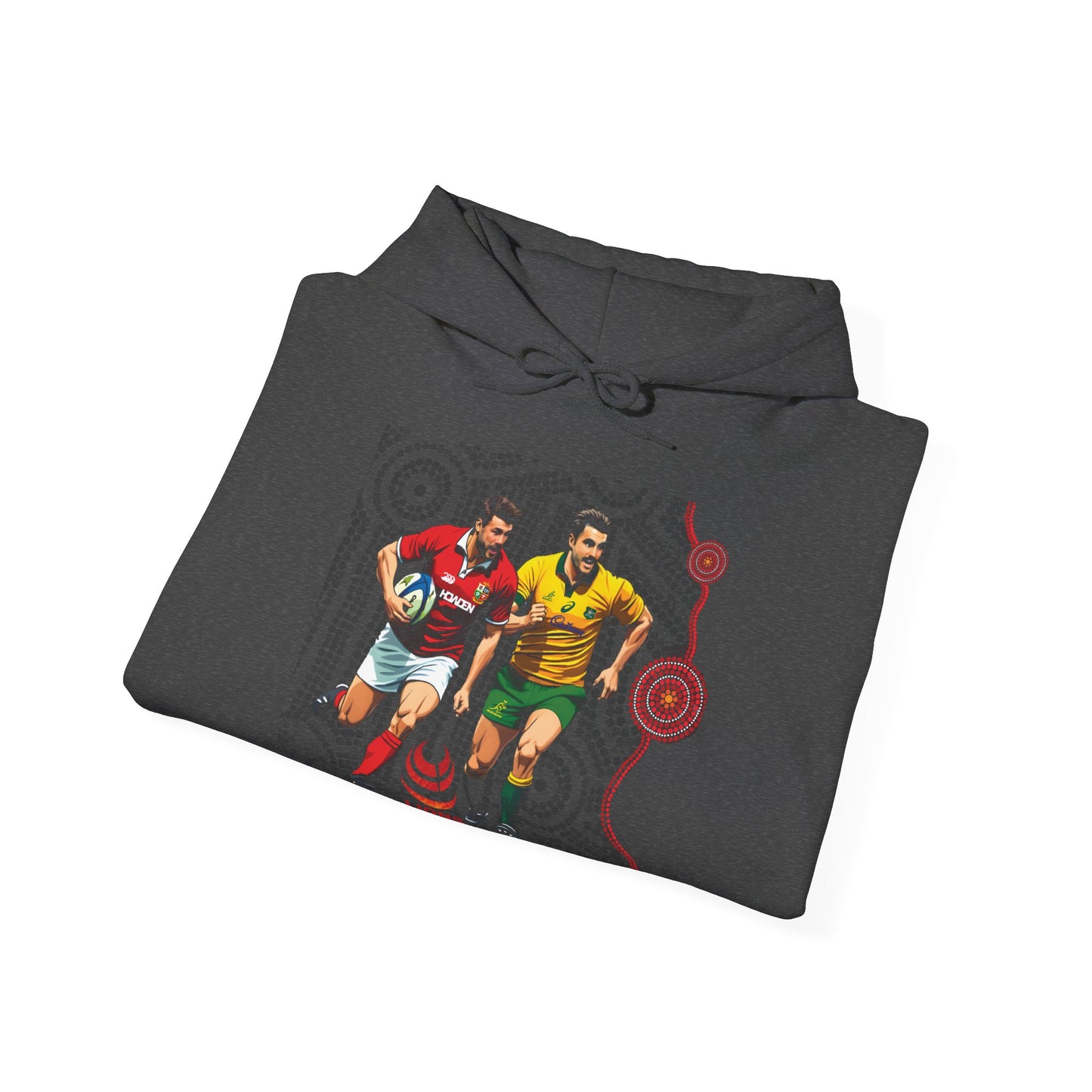 Sports-Inspired Unisex Heavy Blend™ Hooded Sweatshirt - 2025 Lions in Australia Rugby Tour Design