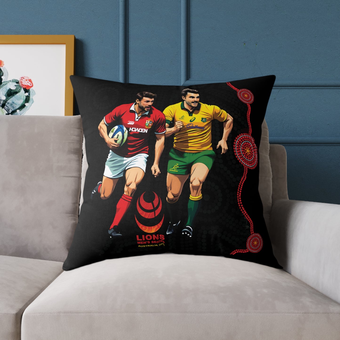 Lions Rugby Tour 2025 Collection - Square Poly Canvas Pillow