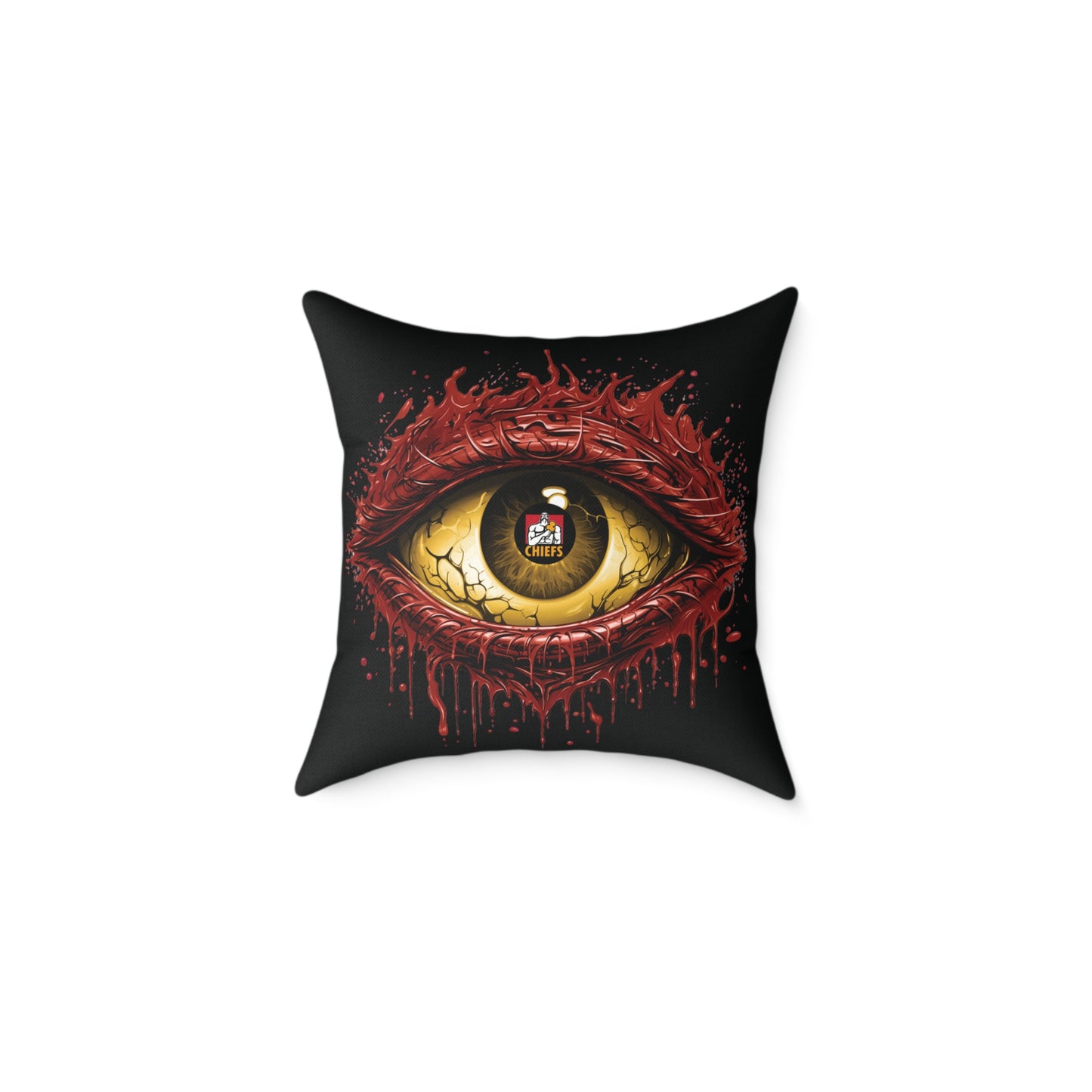 Square Poly Canvas Pillow - black