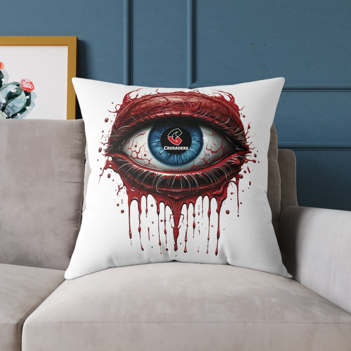 Square Poly Canvas Pillow - white