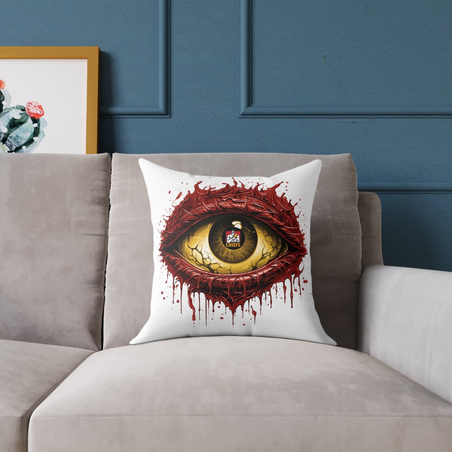 Square Poly Canvas Pillow - white