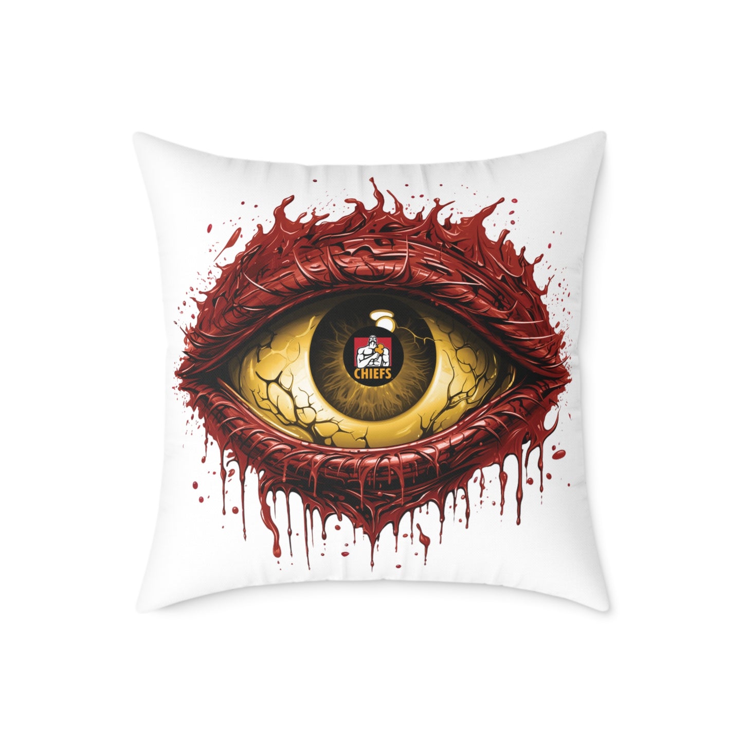 Square Poly Canvas Pillow - white
