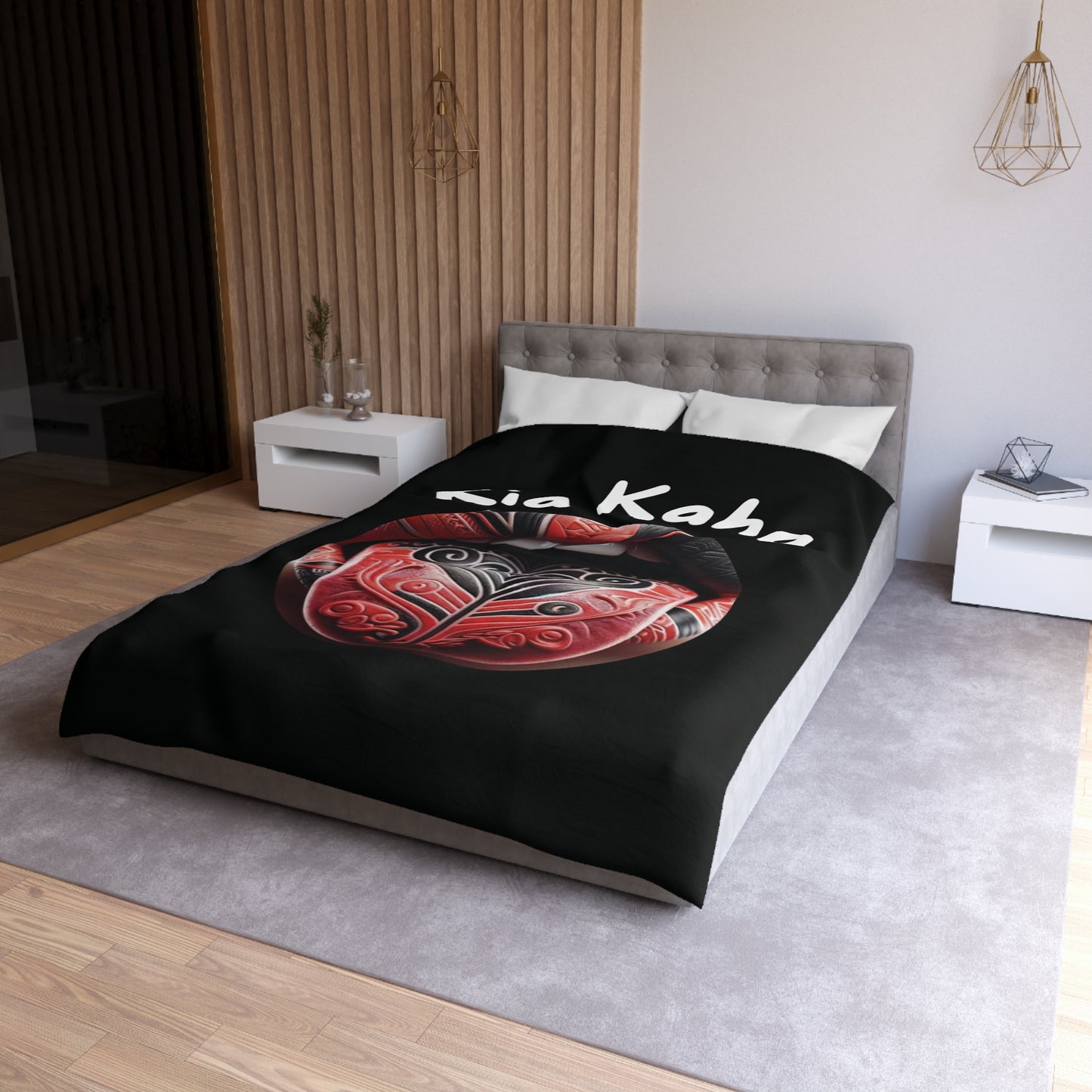 Kia Kaha Microfiber Duvet Cover - Bold Maori Inspired Bedding for Comfort and Strength