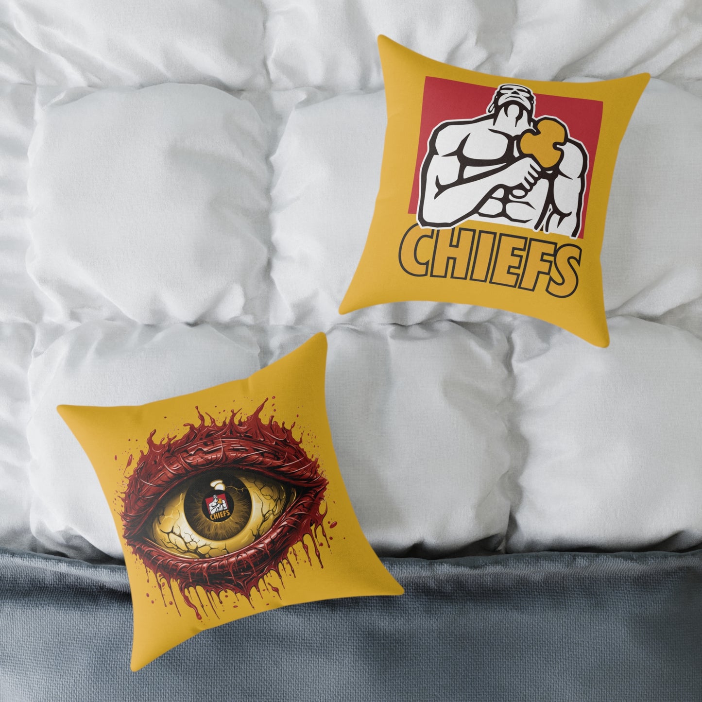Square Poly Canvas Pillow - yellow