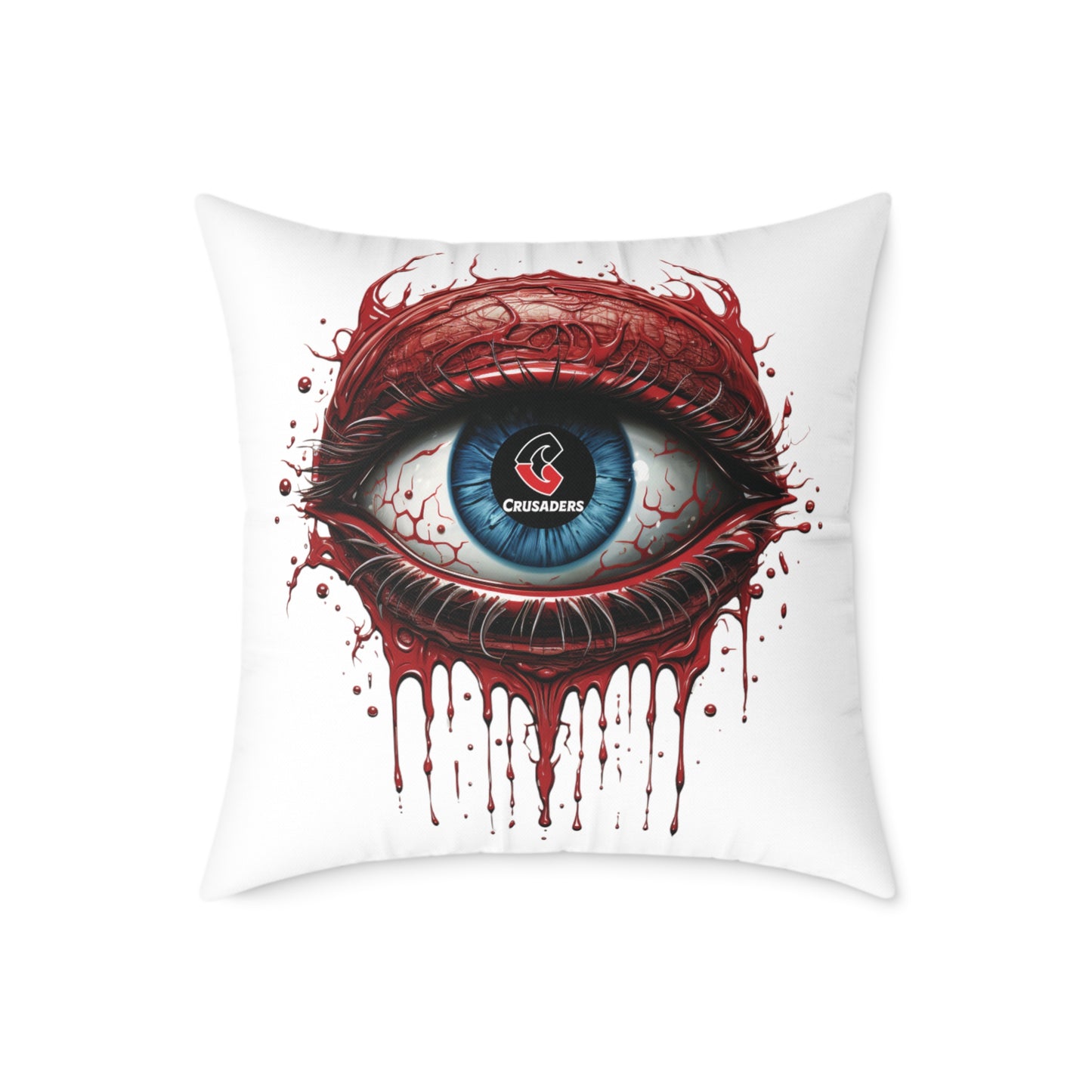 Square Poly Canvas Pillow - white