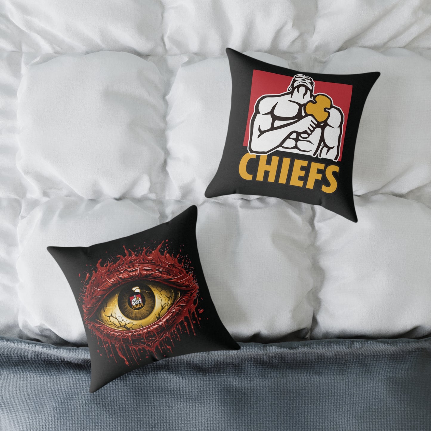 Square Poly Canvas Pillow - black