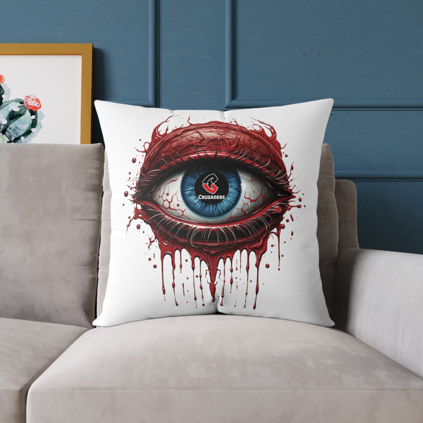 Square Poly Canvas Pillow - white