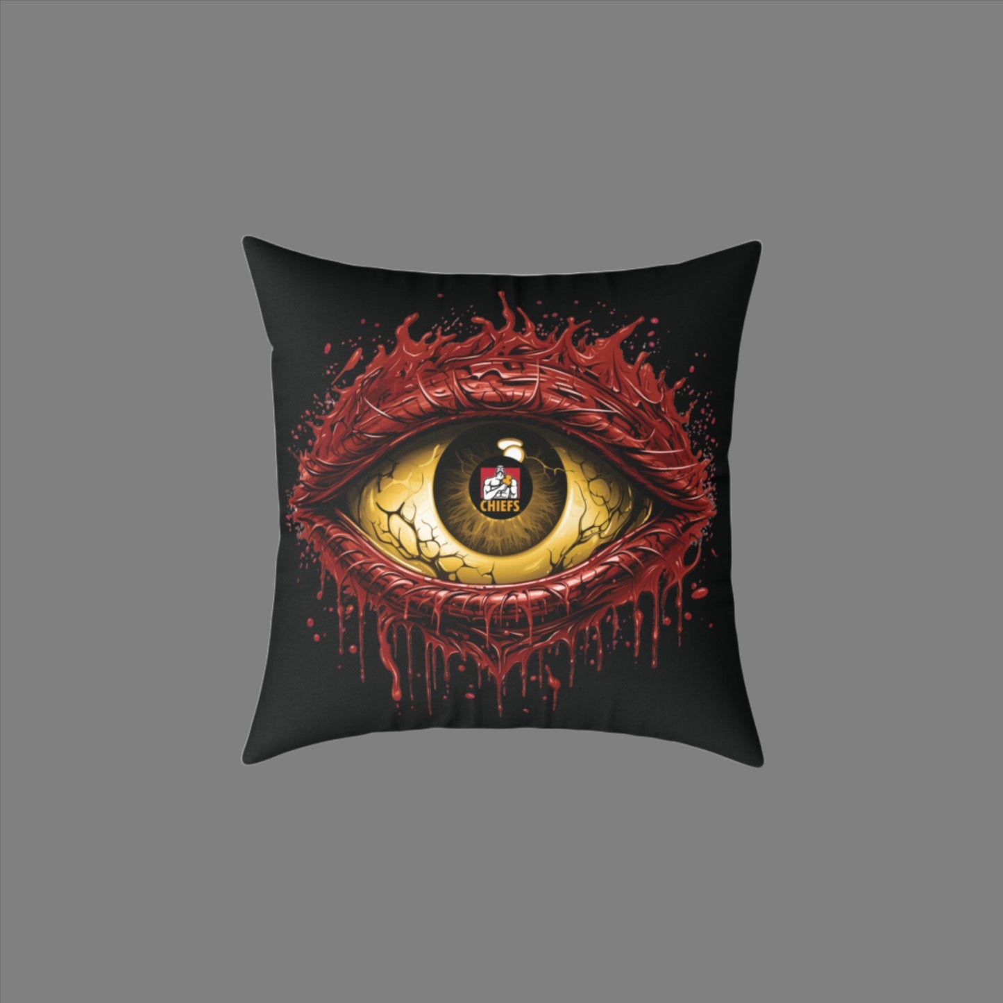 Square Poly Canvas Pillow - black