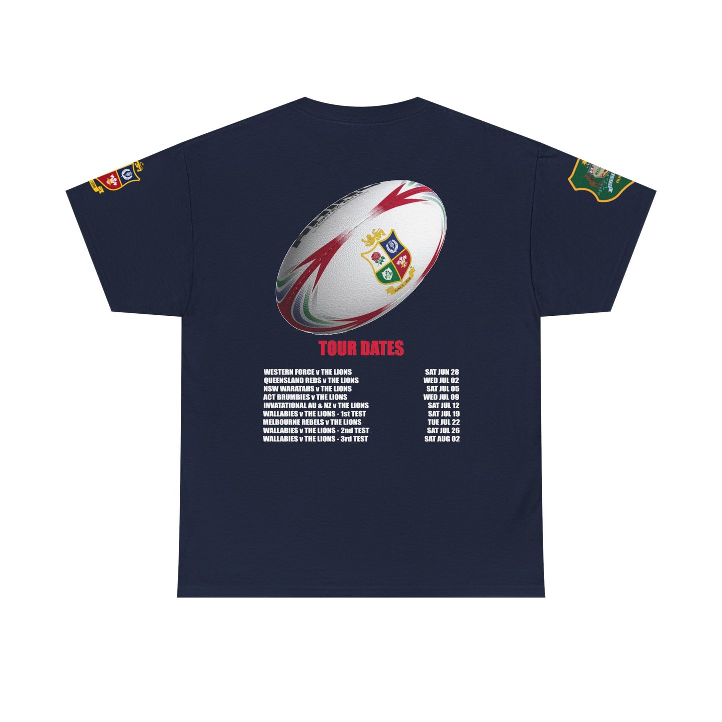 Lions Rugby Tour inspired Tee - Unisex Heavy Cotton T-Shirt - Design 2 (UK Distributor)