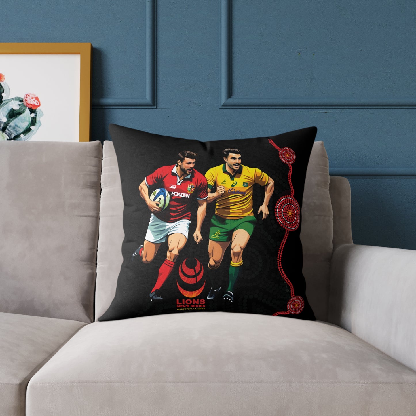 Lions Rugby Tour 2025 Collection - Square Poly Canvas Pillow