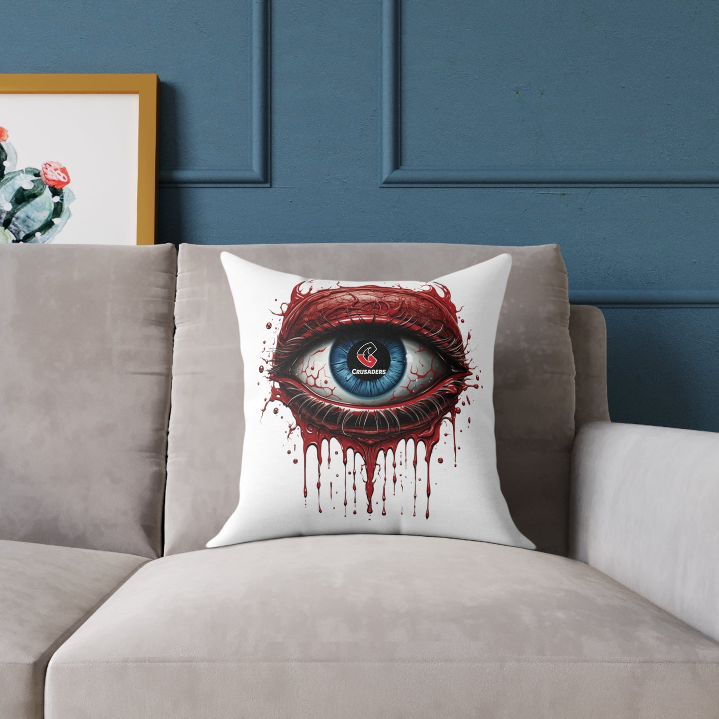 Square Poly Canvas Pillow - white
