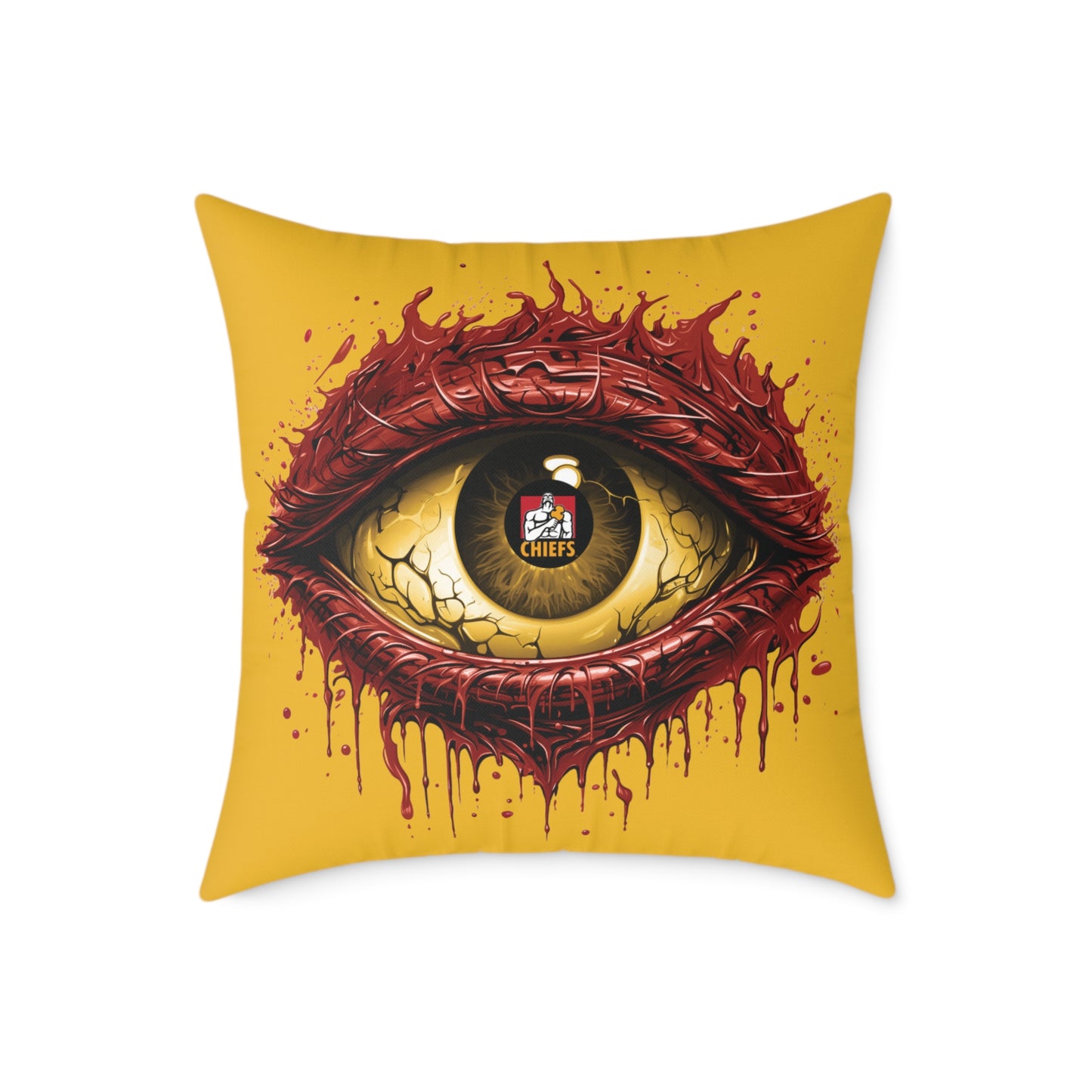 Square Poly Canvas Pillow - yellow