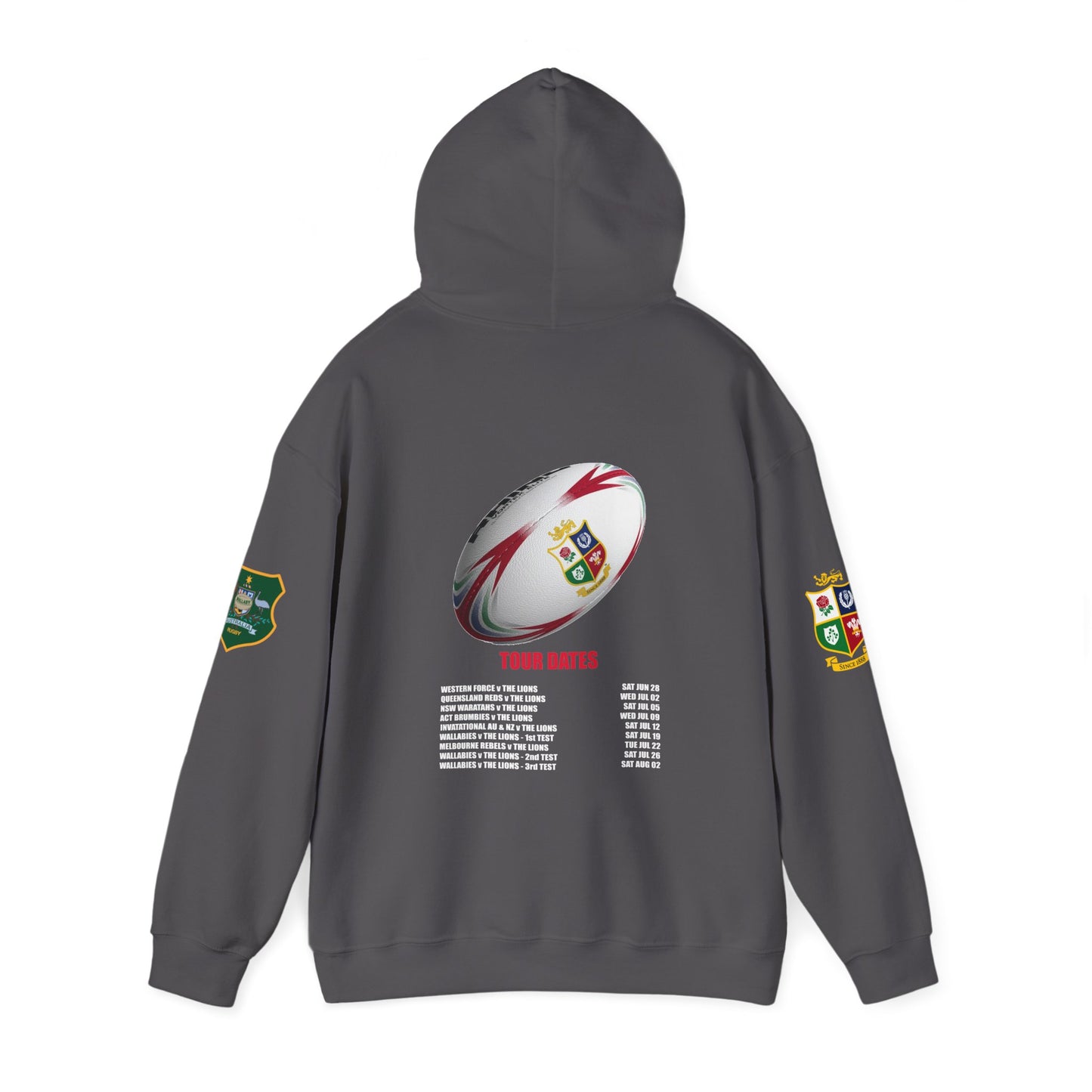 Lions Tour 2025 Rugby Legends Unisex Hooded Sweatshirt - Heavy Blend, Perfect for Sports Fans - Lion & Roo Design 2 (UK distributor)