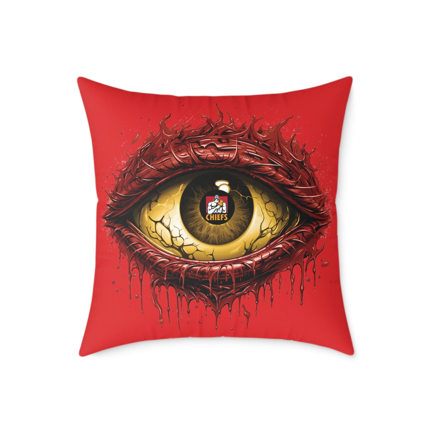 Square Poly Canvas Pillow - red