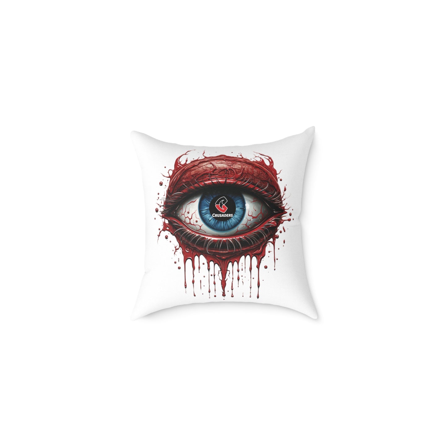 Square Poly Canvas Pillow - white