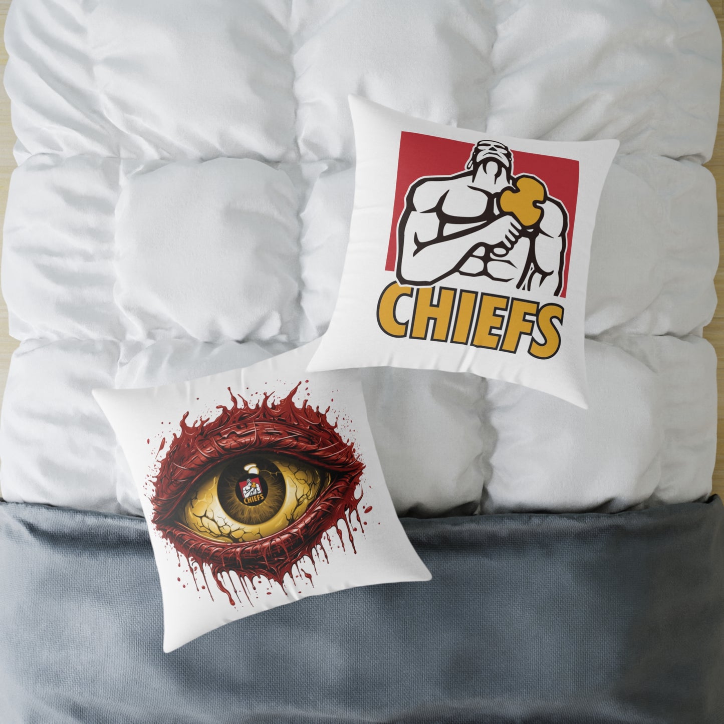 Square Poly Canvas Pillow - white