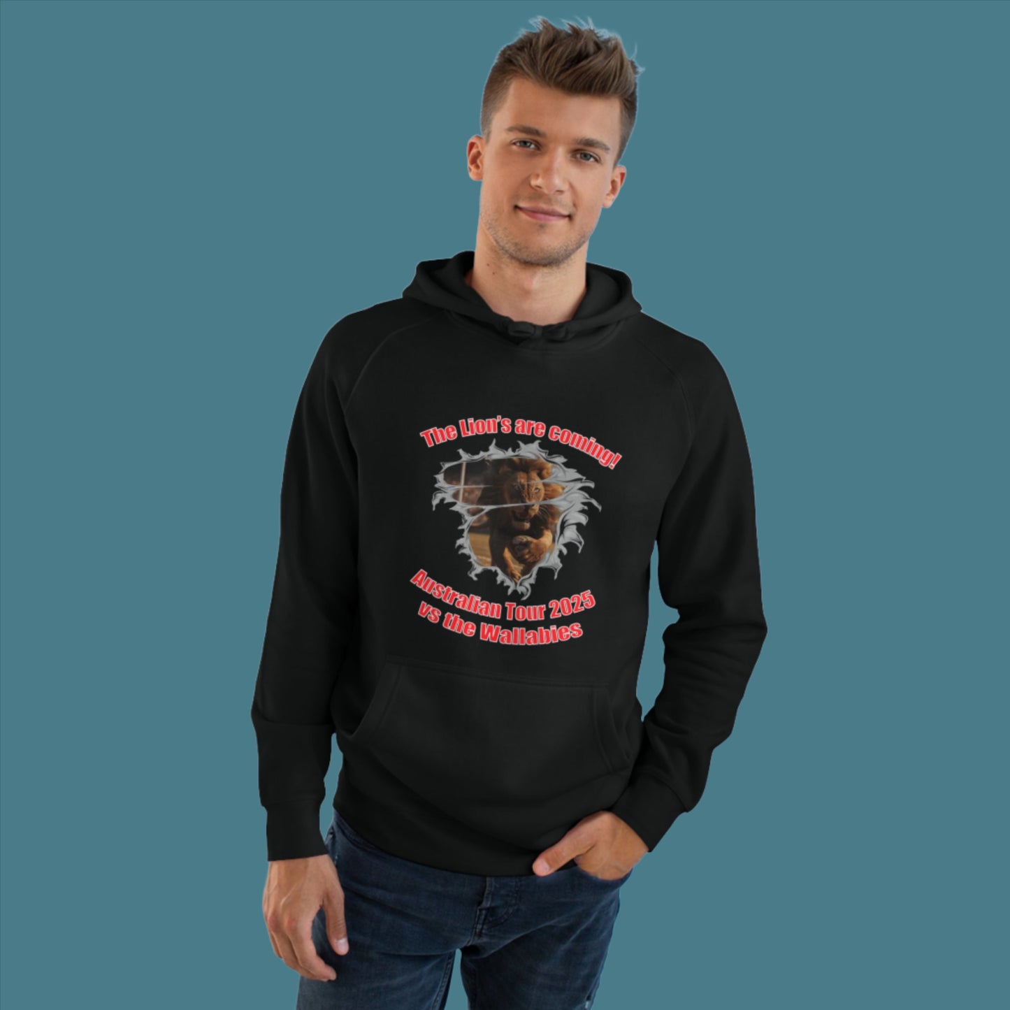 'The Lions are coming' High Quality Unisex Supply Hoodie (available in a range of dark colours)