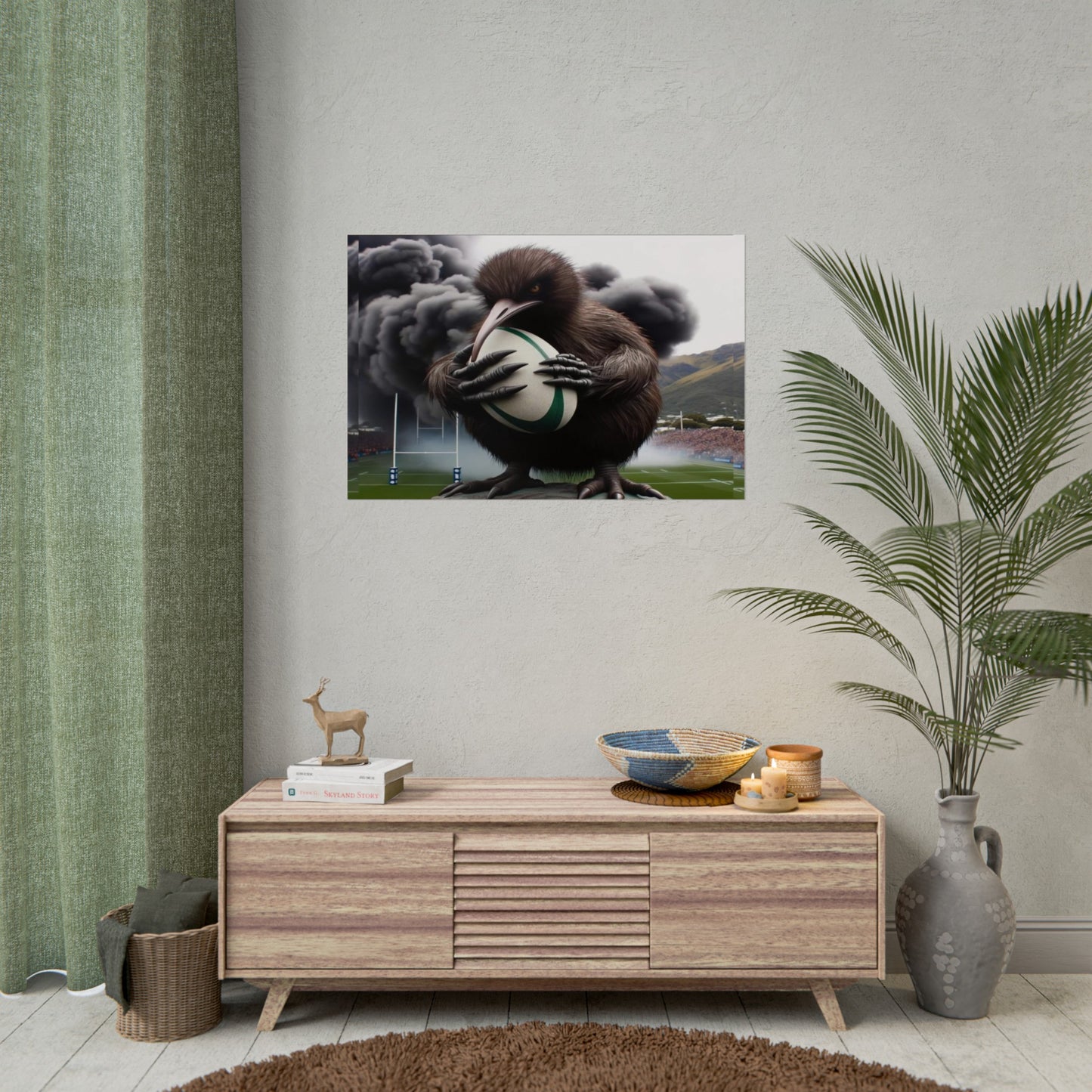 Rugby Kiwi Rolled Poster 900 x 600mm