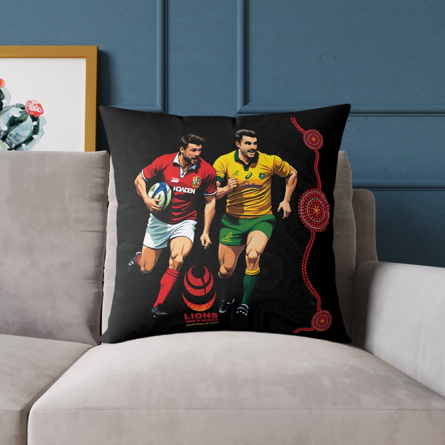 Lions Rugby Tour 2025 Collection - Square Poly Canvas Pillow