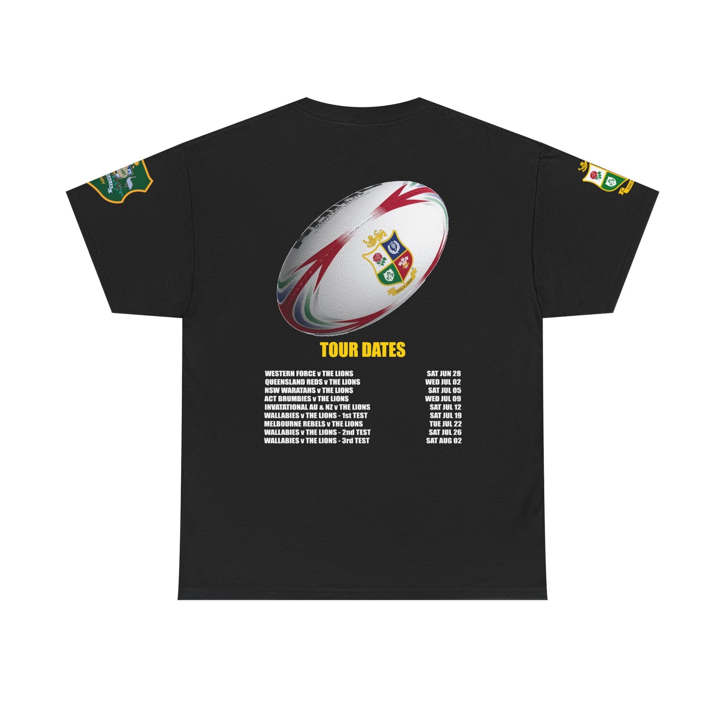 Sport-Inspired Unisex Heavy Cotton Tee with Lions Rugby Tour 2025 - Lion & Roo Design (UK Distributor)