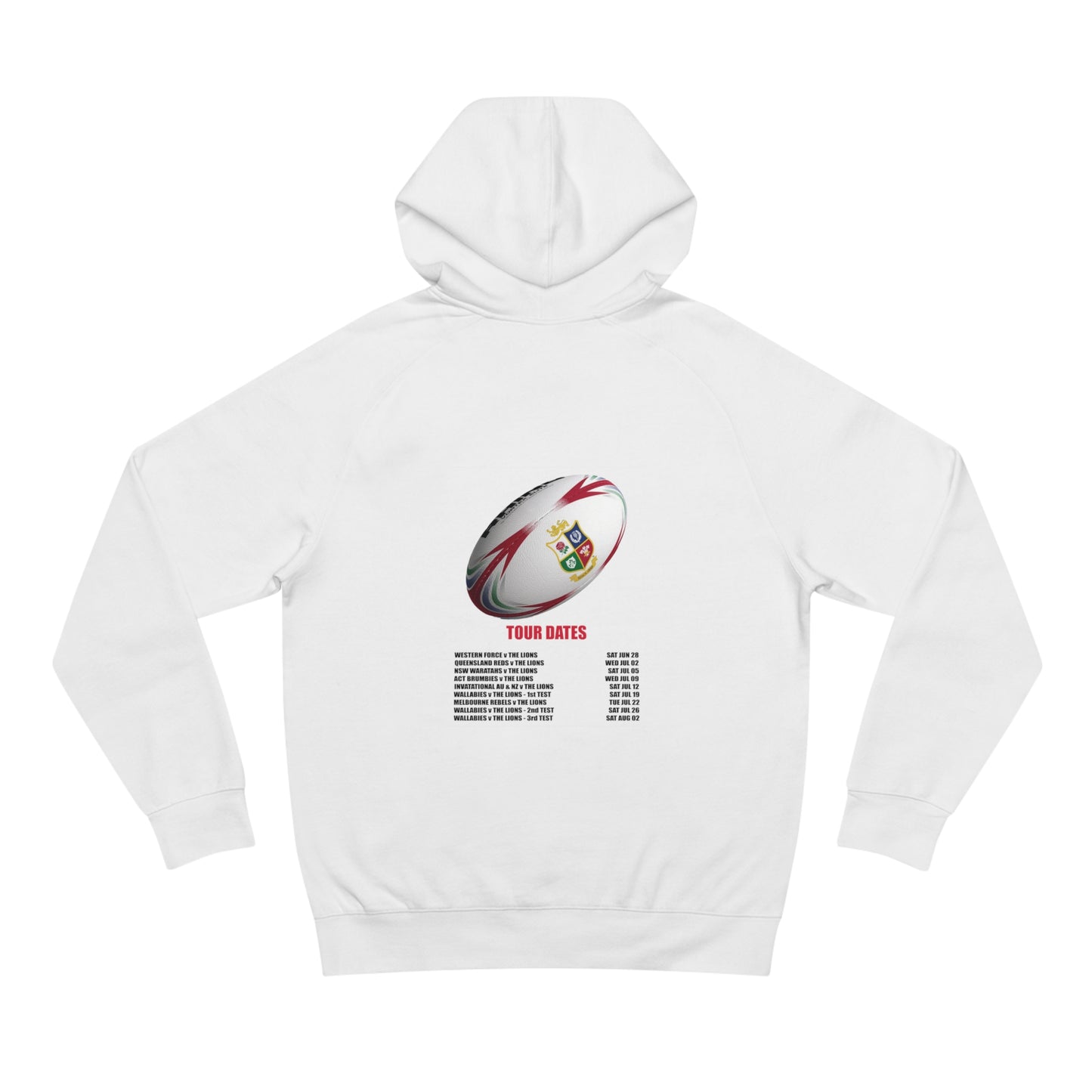 Lions Tour 2025 High Quality Unisex Supply Hoodie (available in Black, Red & White)