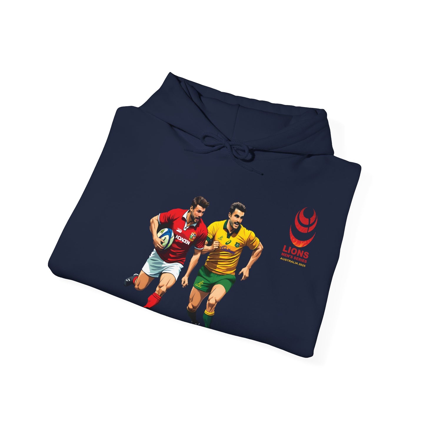 Sports-Inspired Unisex Heavy Blend™ Hooded Sweatshirt - 2025 Lions in Australia Rugby Tour Design
