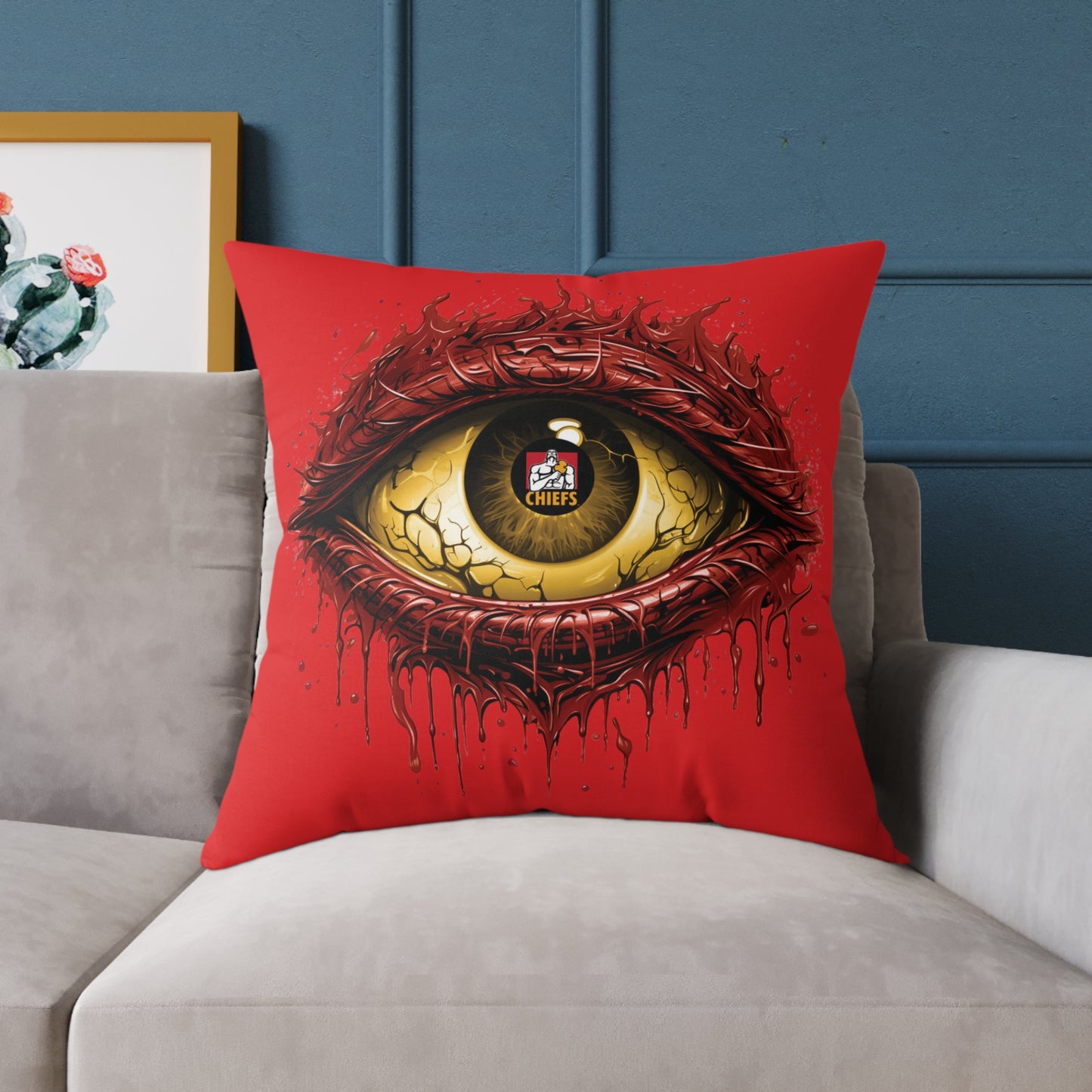 Square Poly Canvas Pillow - red